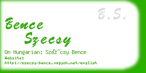 bence szecsy business card